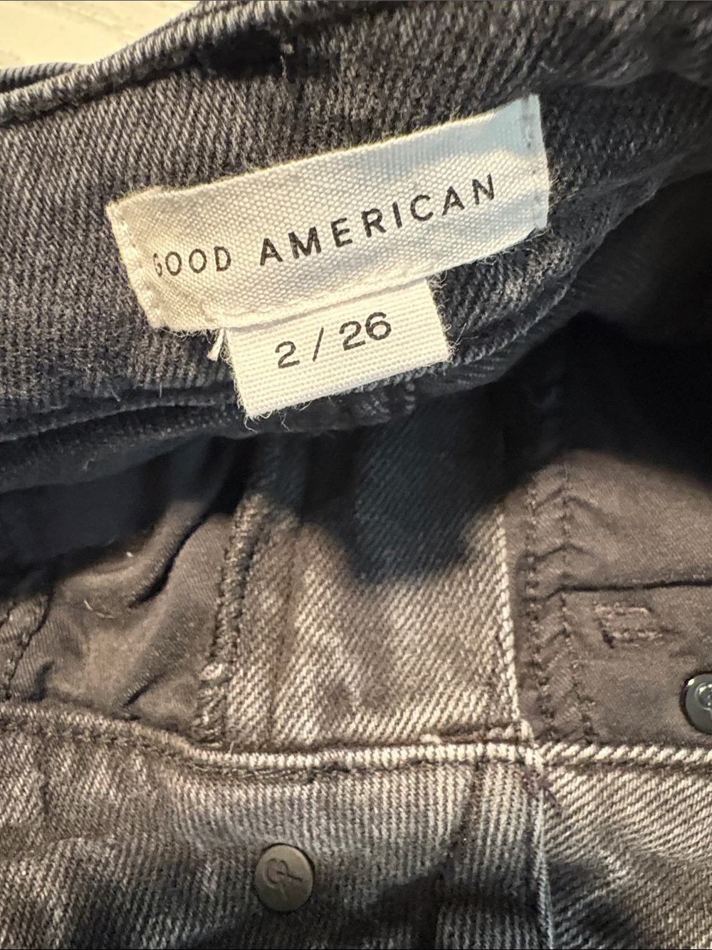 Good American Good Curve Women’s Distressed Grey Denim Shorts - Picture 7 of 8